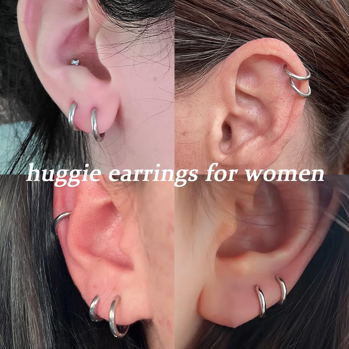 1 Pair 6mm Small Hoop Earrings for Women, 316L (Thickness: 1.6MM), Silver