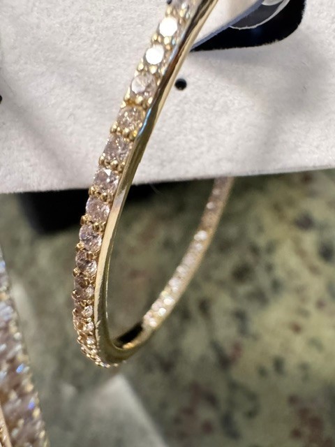 18K Gold Filled AAA Cubic Zerconia Hoop Earrings – NWOT