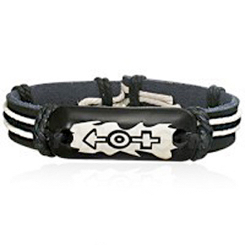Pride Shack – Bisexual Pride Male & Female Symbols Leather Bracelet – LGBT Pride