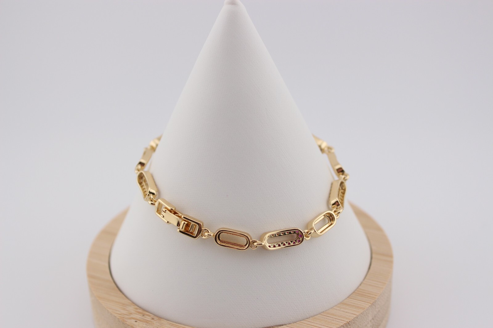 Lot 3 gold plate stainless steel and glass bracelets 7.25-7.75″ extenders includ