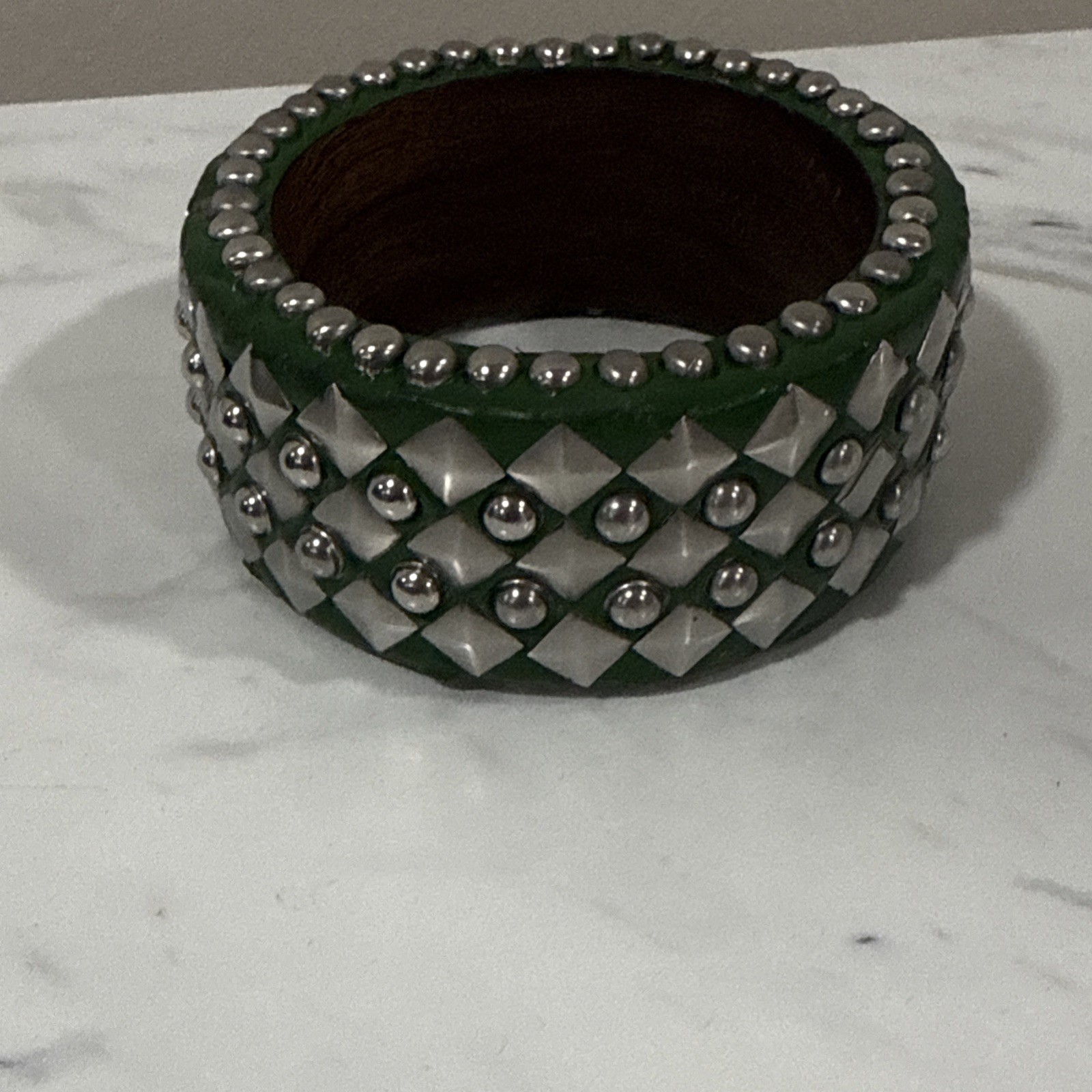 Antika Collection Green Studded Bangle – Artisan Statement Bracelet