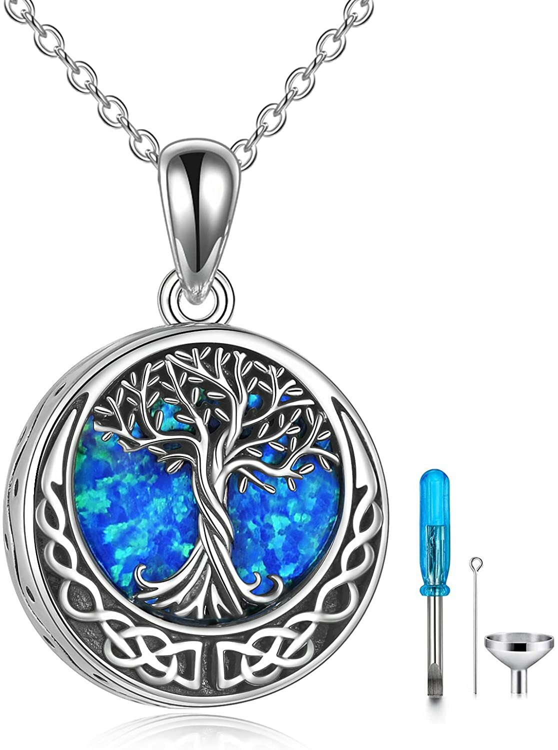 Tree of Life Urn Necklaces for Ashes Sterling Silver Cremation Jewelry Keepsake