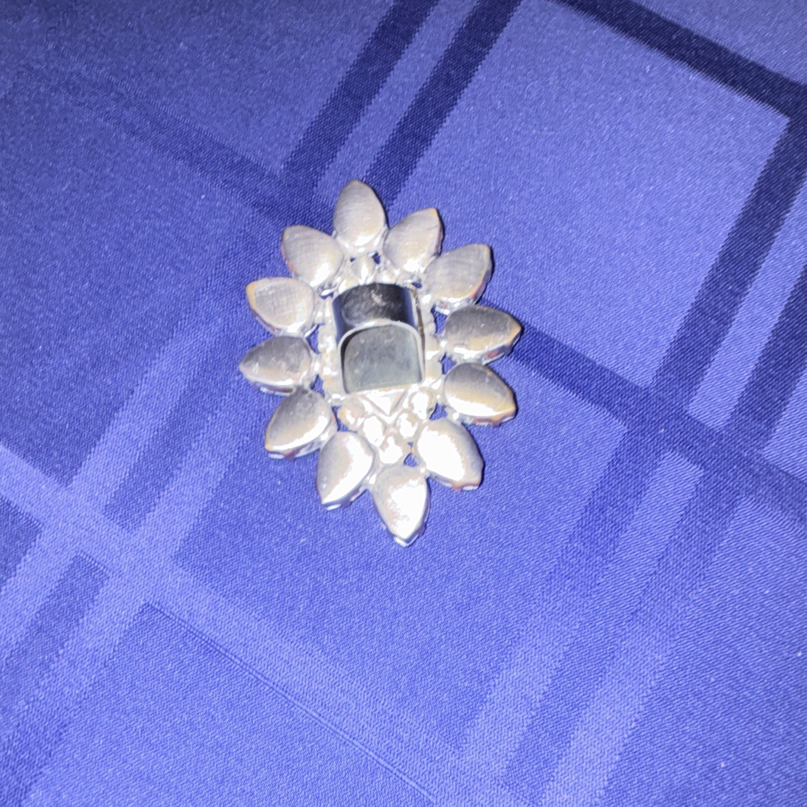 Aqua/ AV Marquise Crystal Rhinestone Flower Cocktail Statement Adjustable Ring