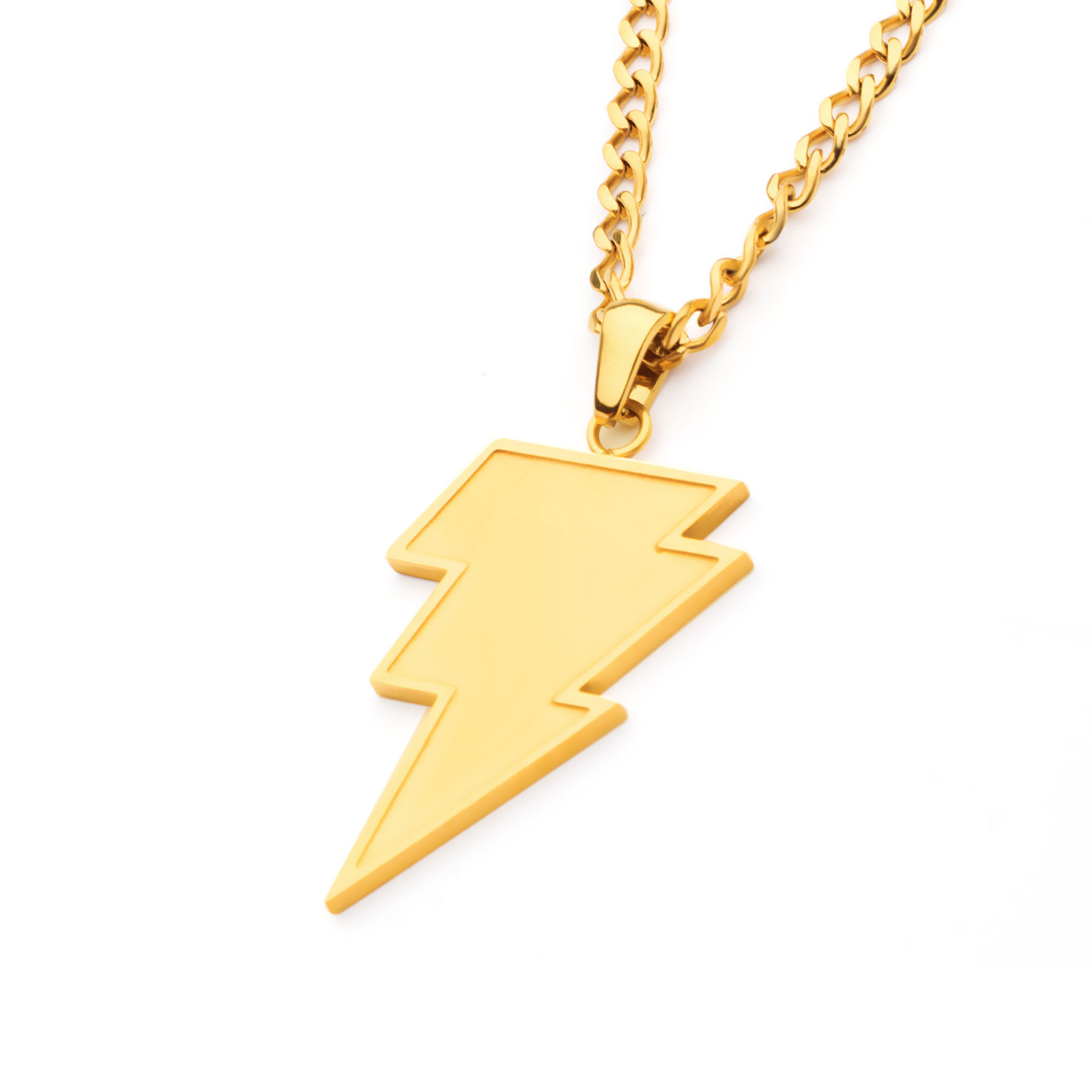 The Official DC Comics BLACK ADAM GOLD PLATED LIGHTNING BOLT PENDANT NECKLACE