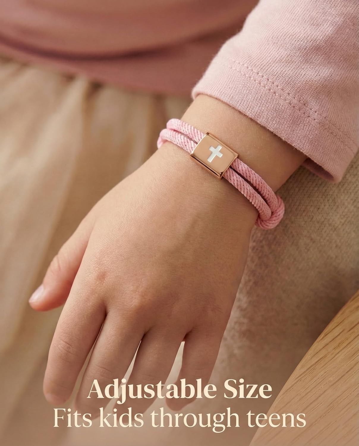 Cross Bracelet for Girls, Adjustable Bracelet Baptism Confirmation First Comm…