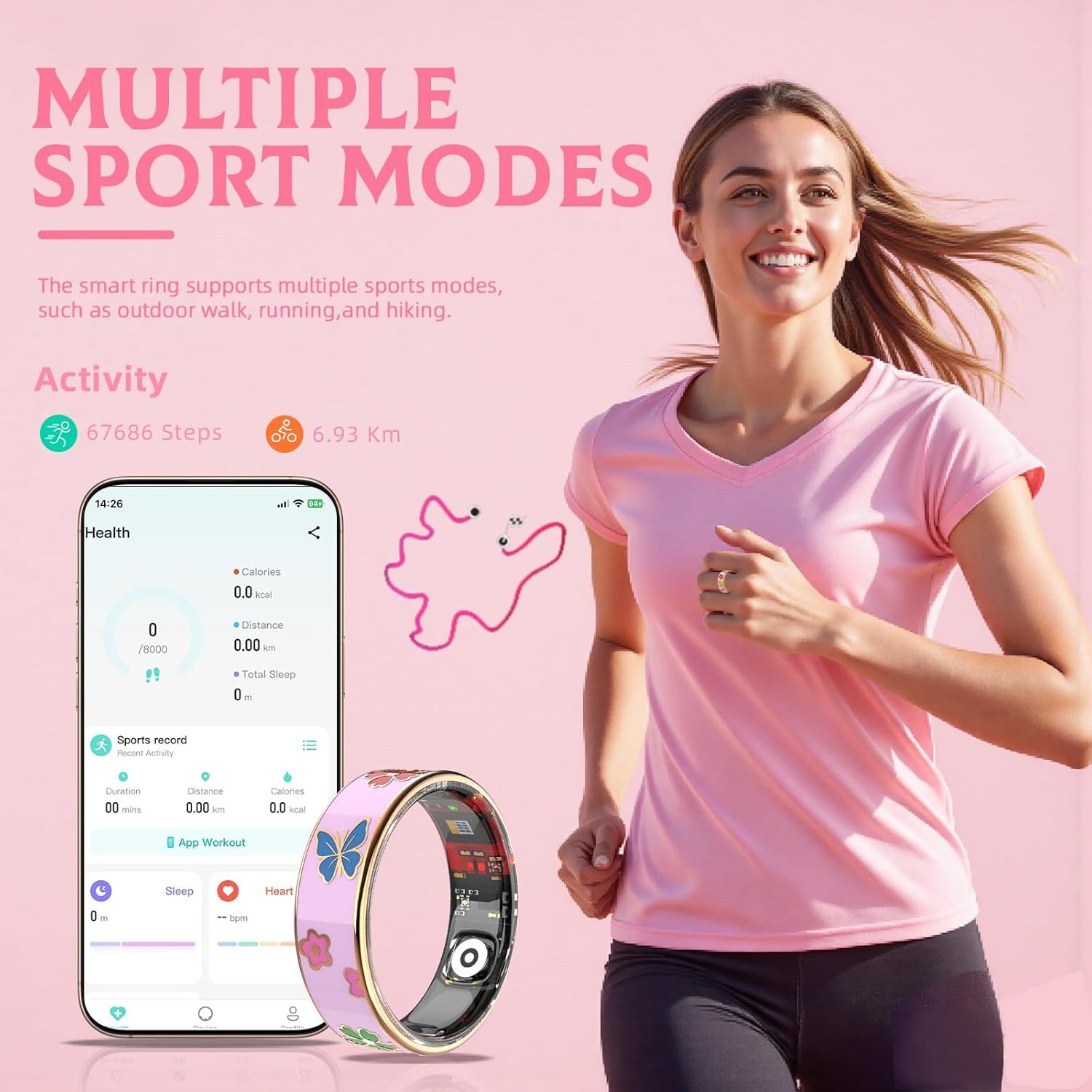 Elegant Smart Ring for Women & Men, Fitness & Health Tracker with 24/7 Heart Rat