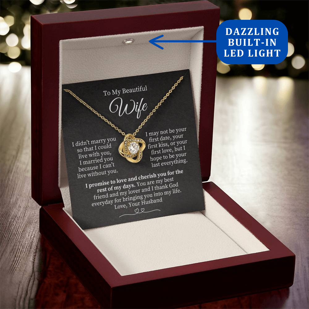 To My Wife Necklace Gift From Husband Love Message Jewelry Anniversary Birthday