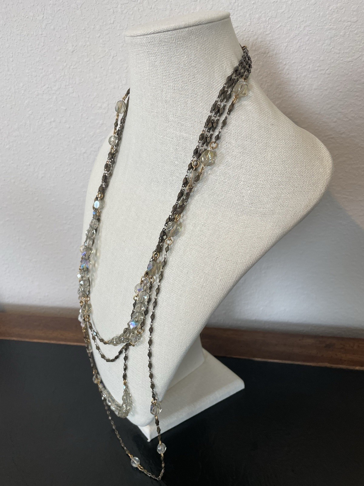 Susanna Galanis Bronze Crystal Four Strand Necklace
