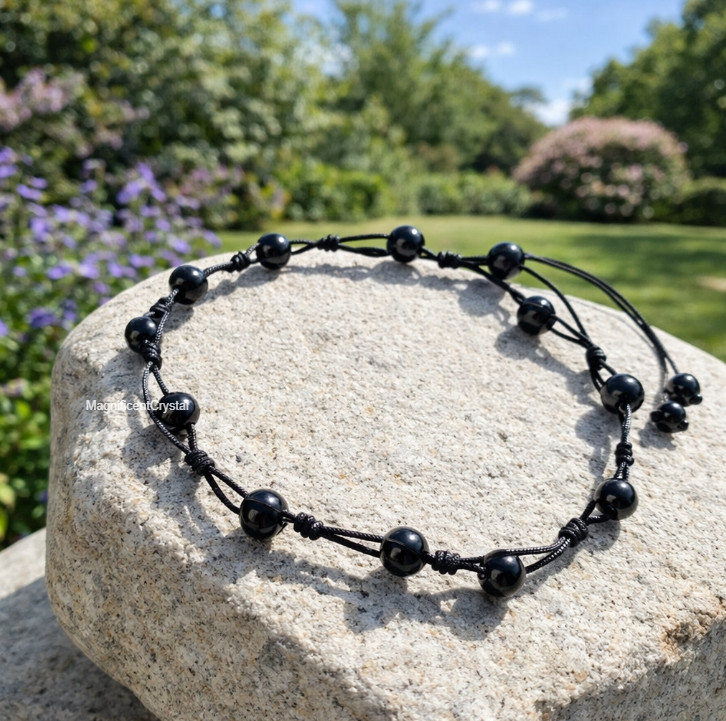High Quality Black Obsidian Anklet Healing Protection Stone Dainty Women Jewelry