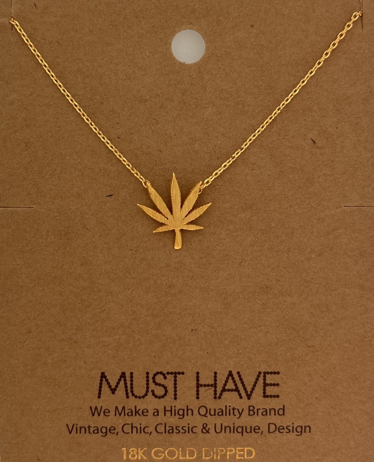 Marijuana Leaf Gold Dipped Necklace Pot Leaf Flower
