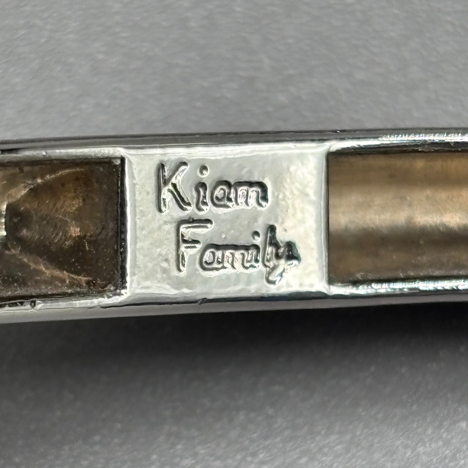 Kiam Family Stretch Bangle Bracelets Enamel Segmented Gray White Lia Sophia