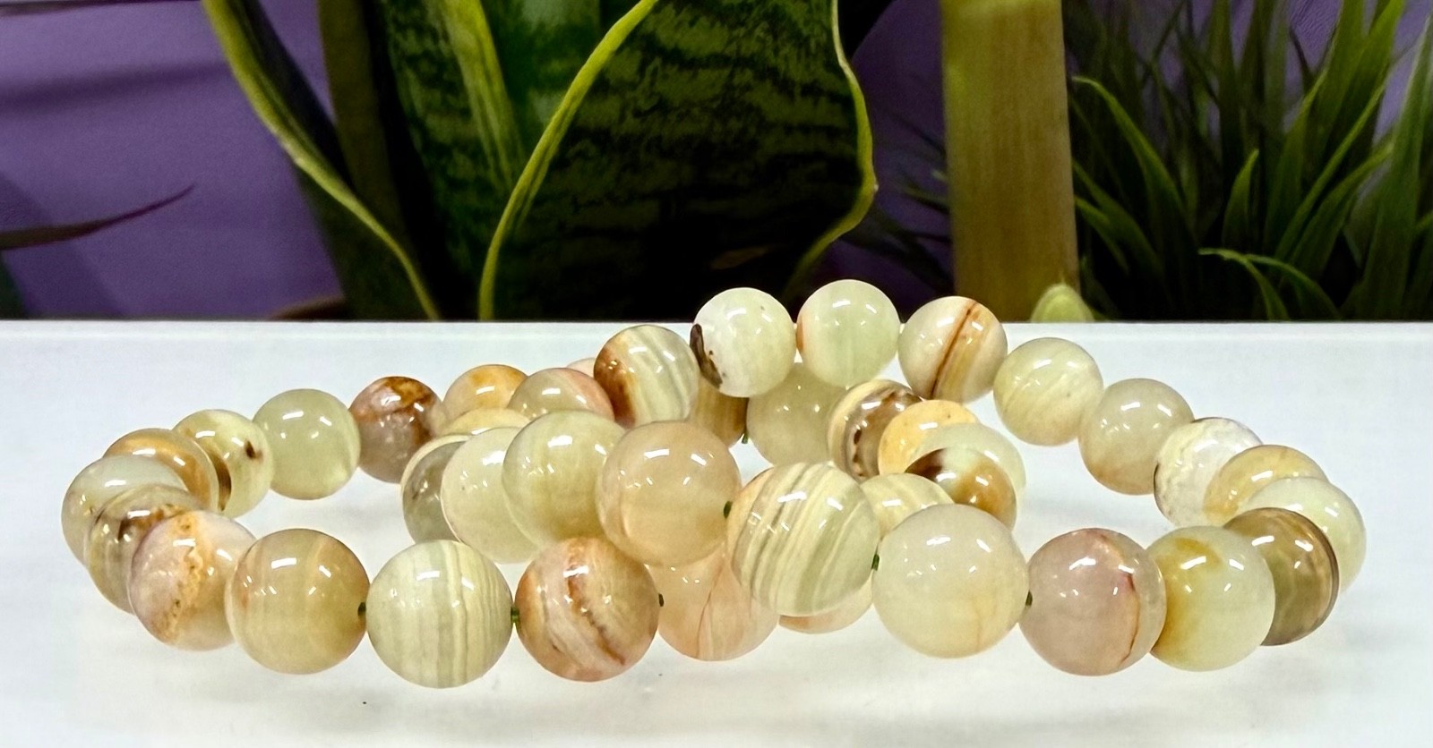 Wholesale Lot 6 Pcs Natural Green Onyx 10mm 8”Crystal Stretch Bracelet