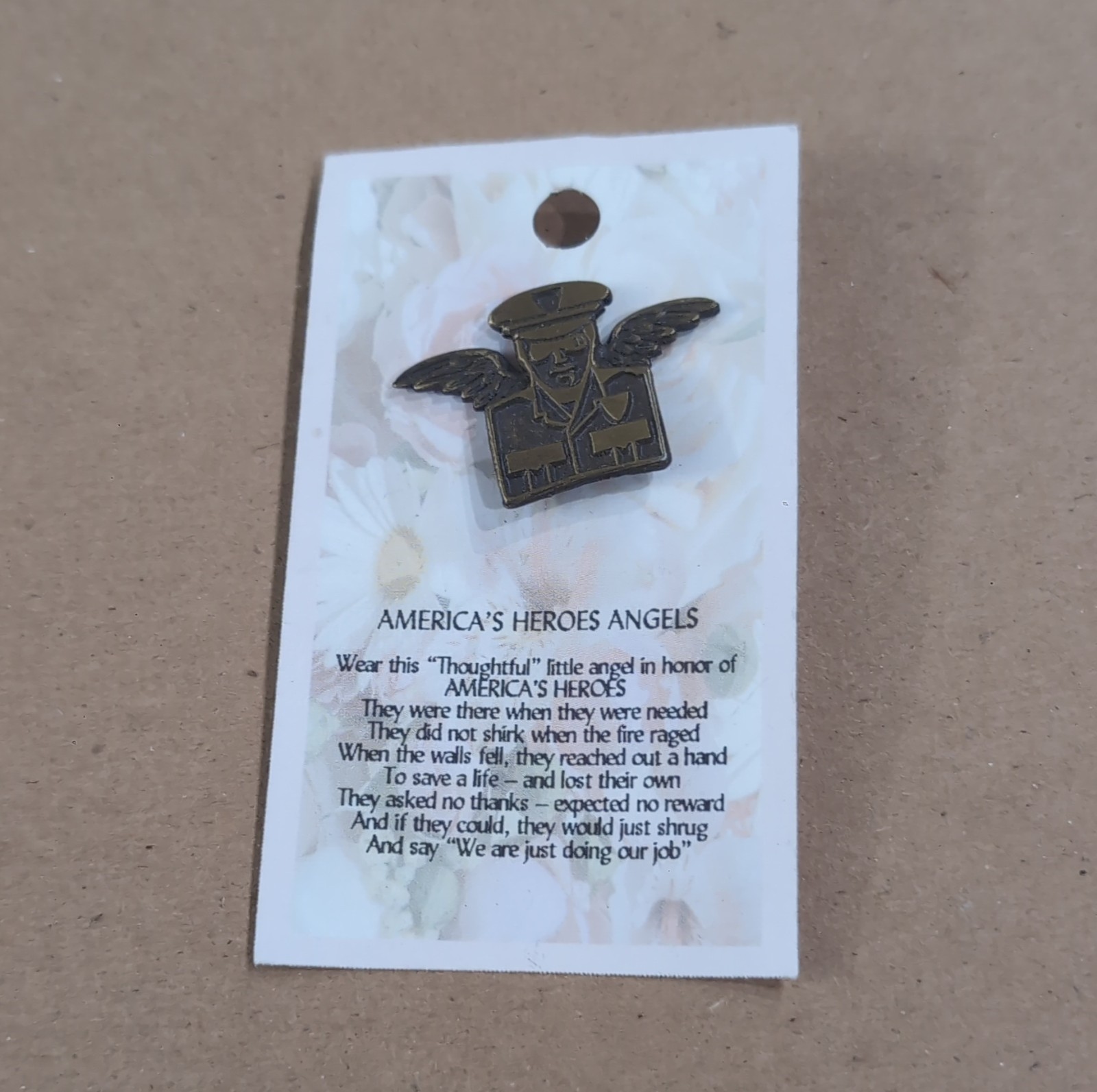 Bronze Angel Military Memorial Pin Metal Commemorative America Theme