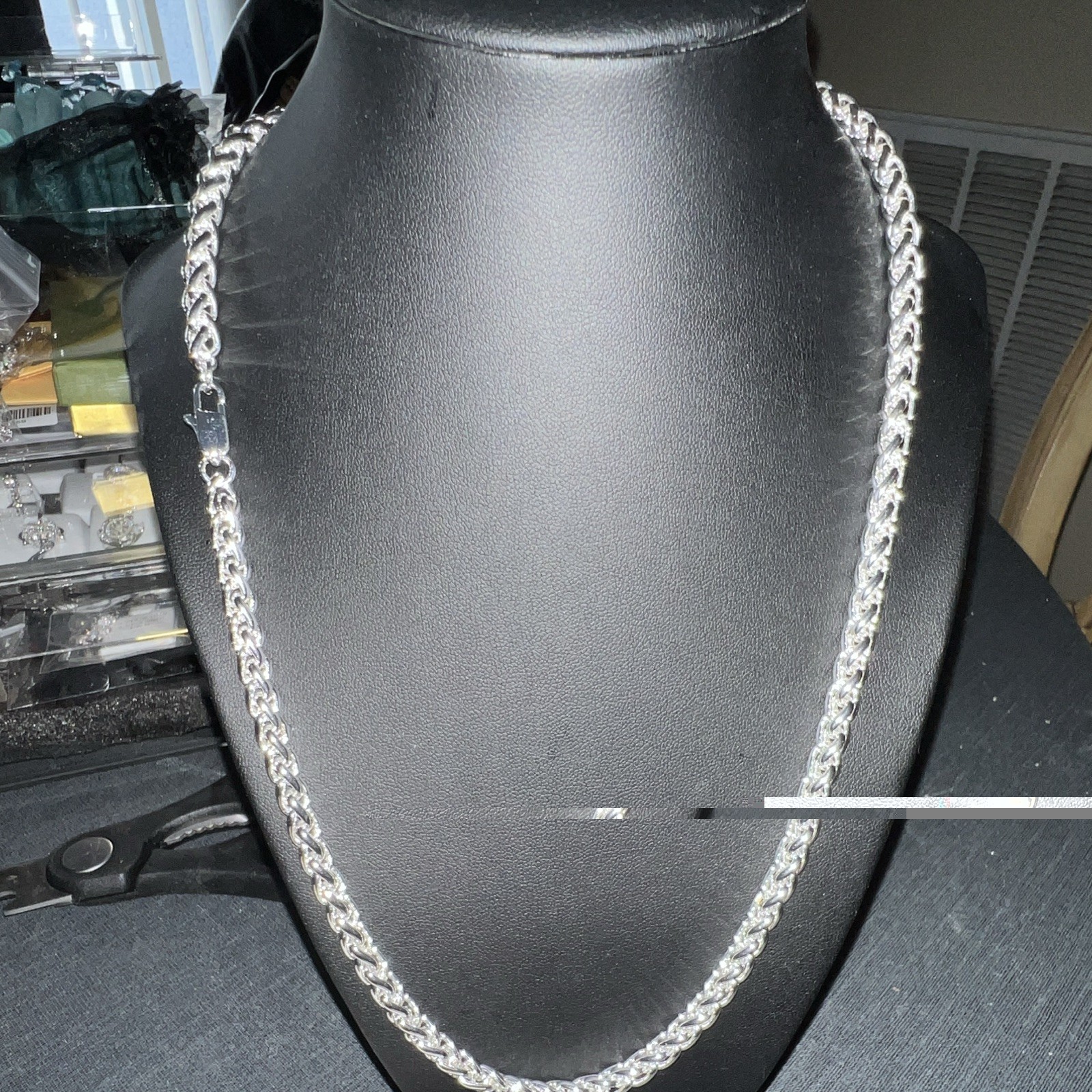 925 Silver Plated Franco 20” Necklace