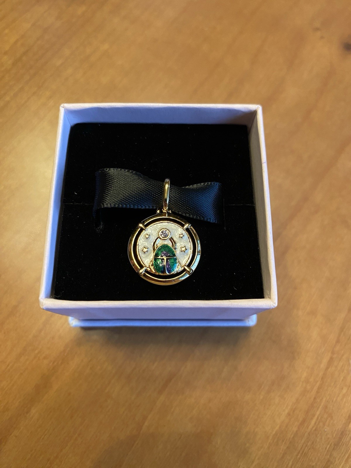 NEW 100% Authentic PANDORA 14k Gold Pl Scarab Beetle Medallion Charm 763413C01