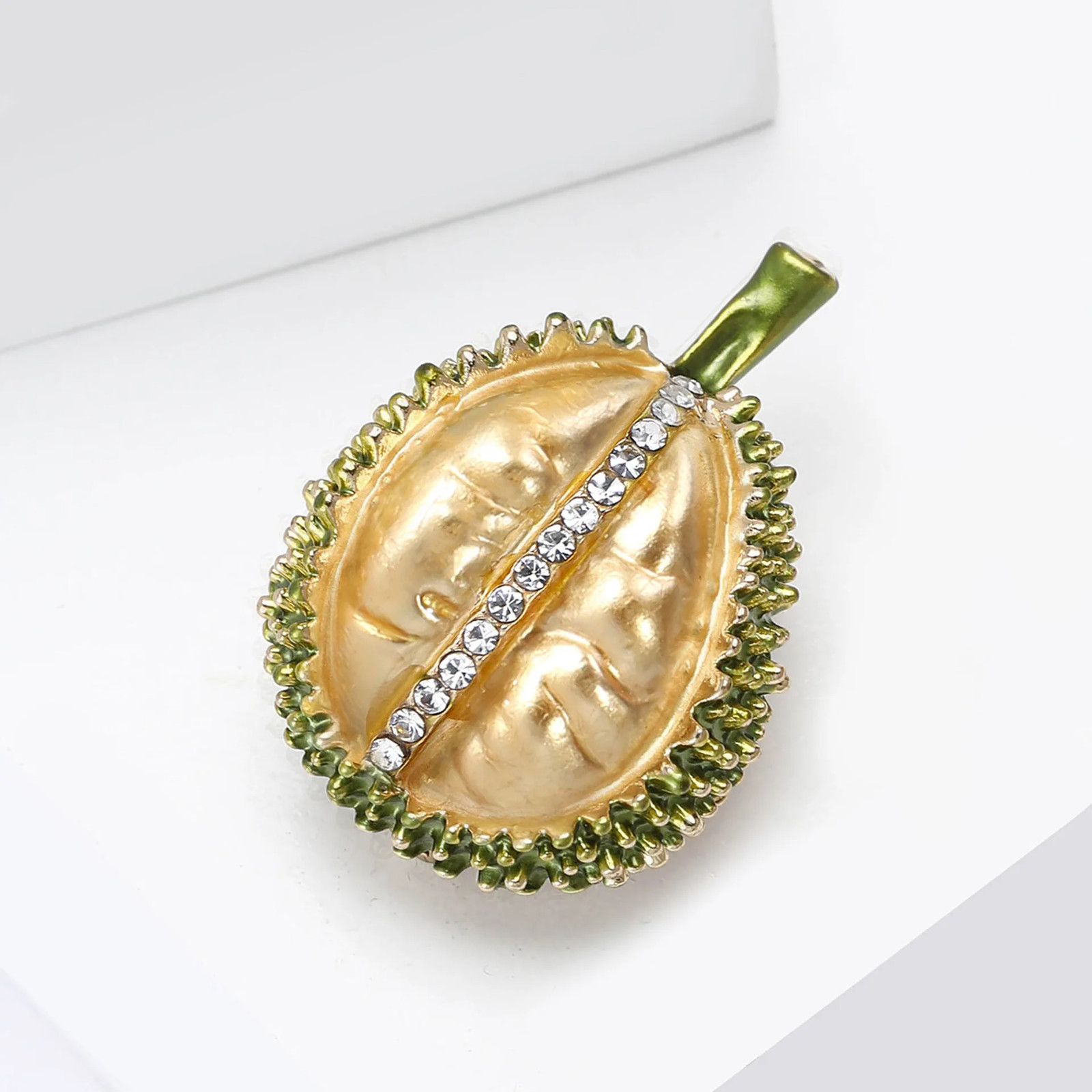 New Creative Rhinestone Durian Brooch Cute Versatile Accessory Badge Pin Jewelry