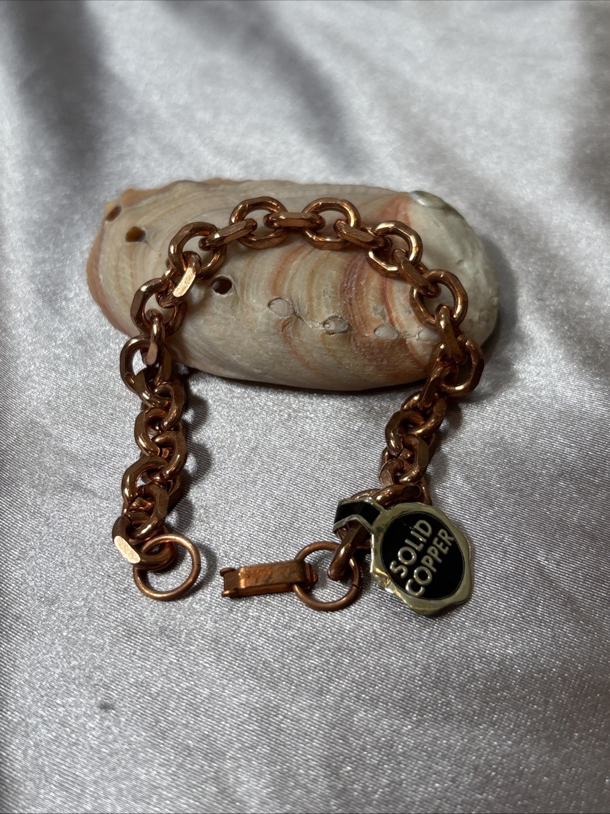 Solid Copper Bracelet Chain, Pure, Jewelry 7.5”