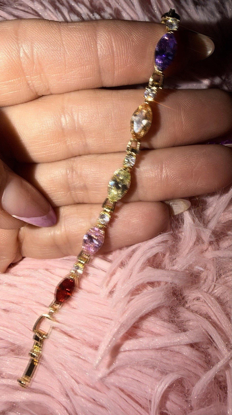 Gold Filled Multicolor AAA CZ Tennis Bracelet