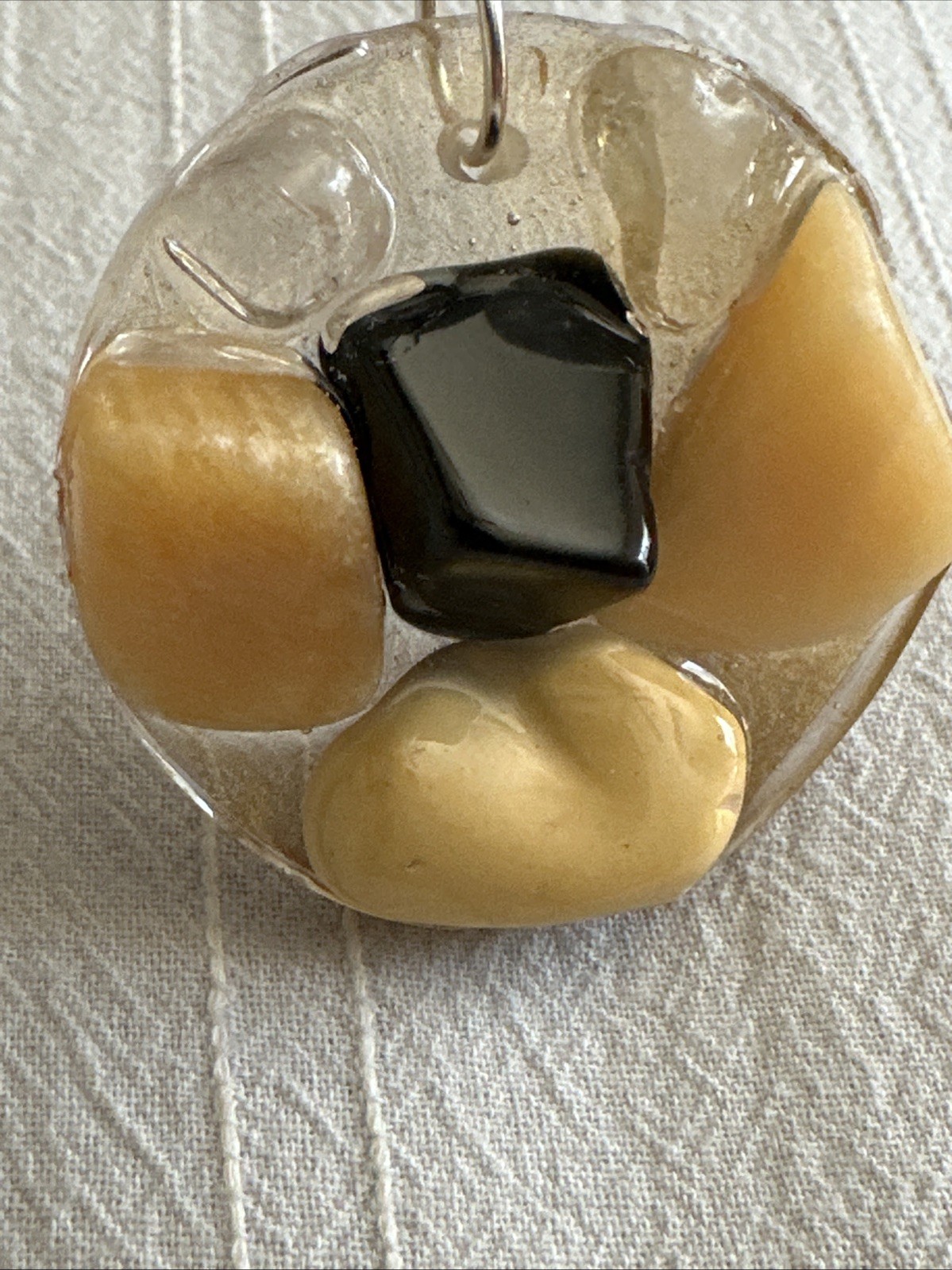 Large Pendant Agate And Calcite Necklace Handmade Gemstones OOAK 4273 R