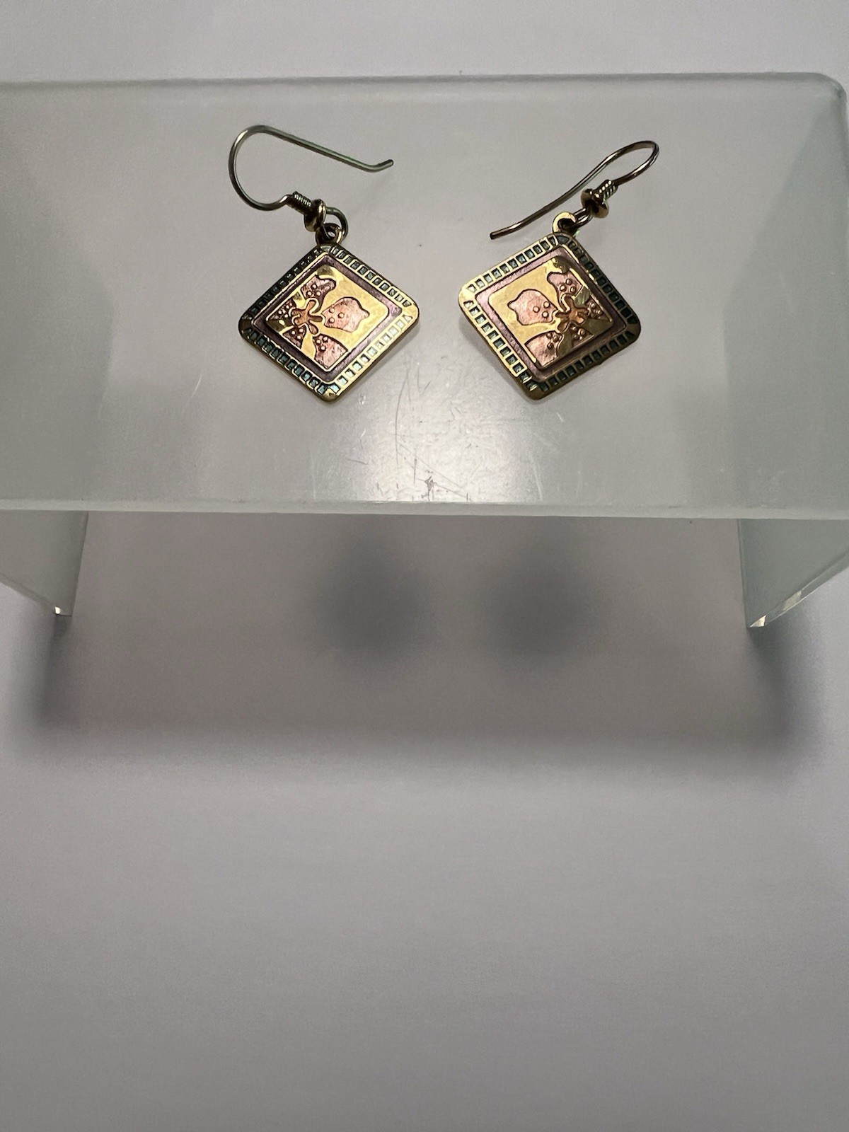 Laurel Burch Jasmine For Jodi Dangle Earrings Vintage Excellent Used Condition