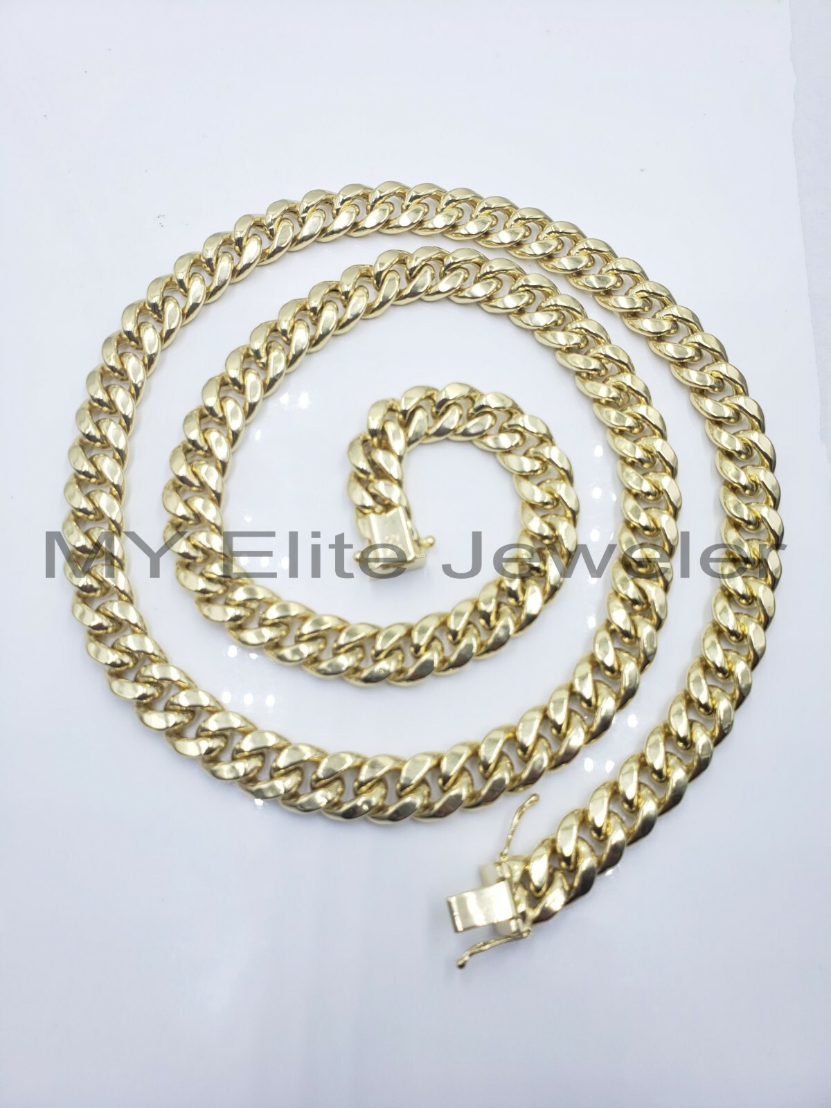 14k 10mm Mens Chain Miami Cuban Link Necklace 22″ REAL 14KT Real Gold Sale.