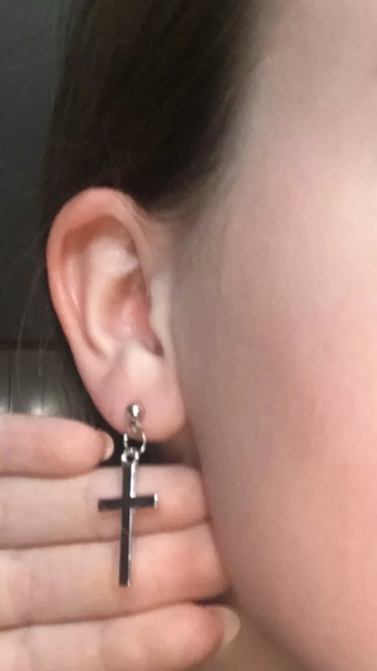 New Fashion Cross Pendant Cartilage Drop Dangle Earrings Punk Jewelry Women Ear
