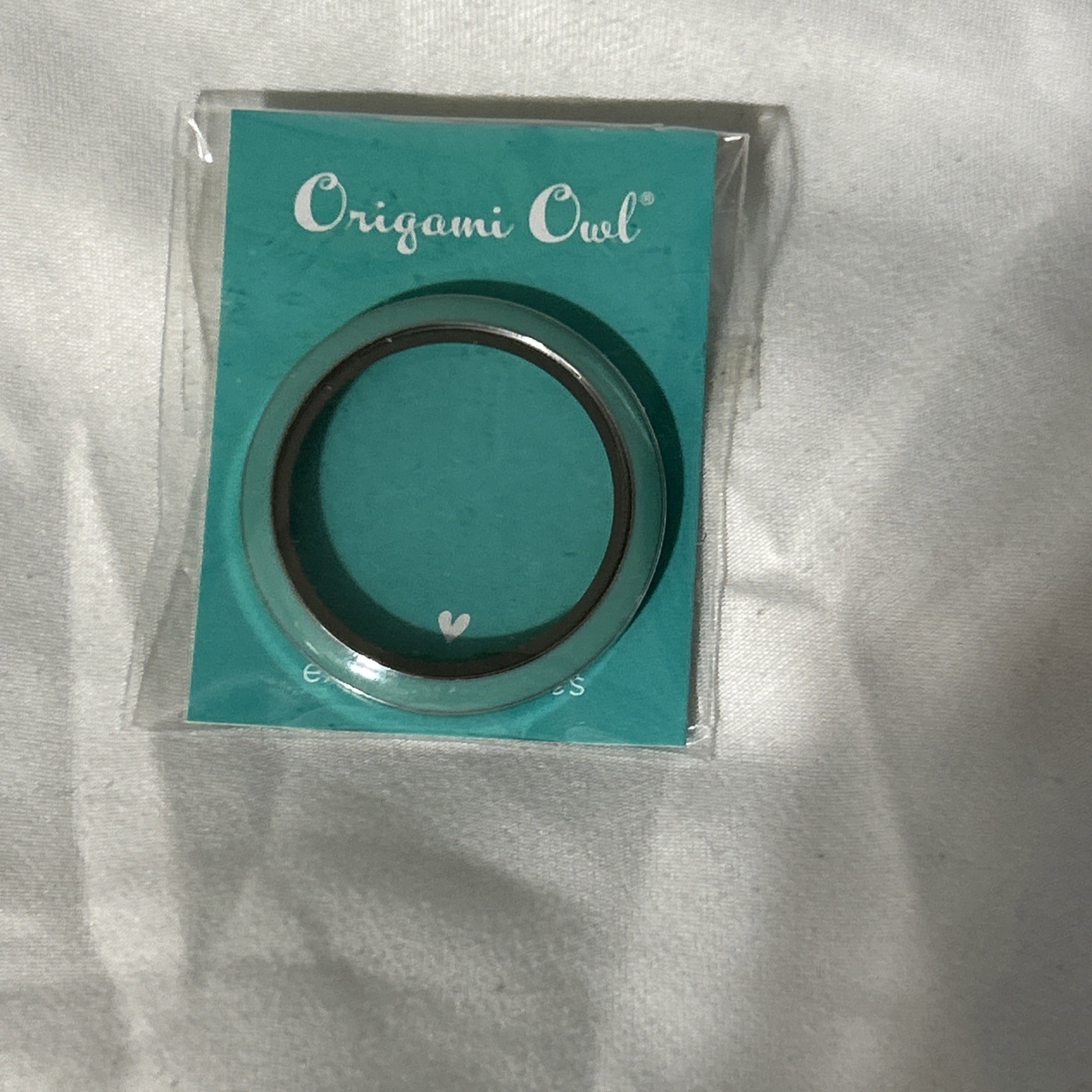 Authentic Origami Owl Large Living Locket Aqua Enamel Twist Face – Retired