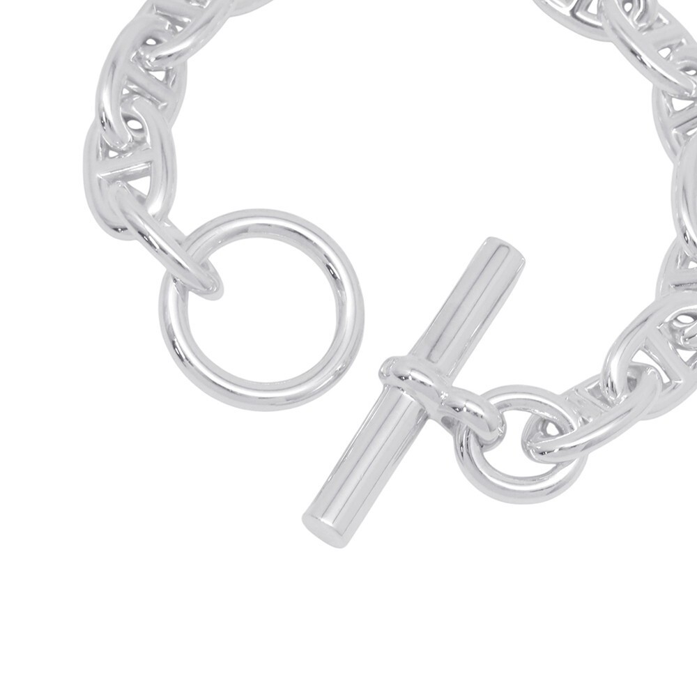 Hermes Chène Dunkle Silver Bracelet W14.2mm x H8.6mm Length 6.5in, 13cm circumfe