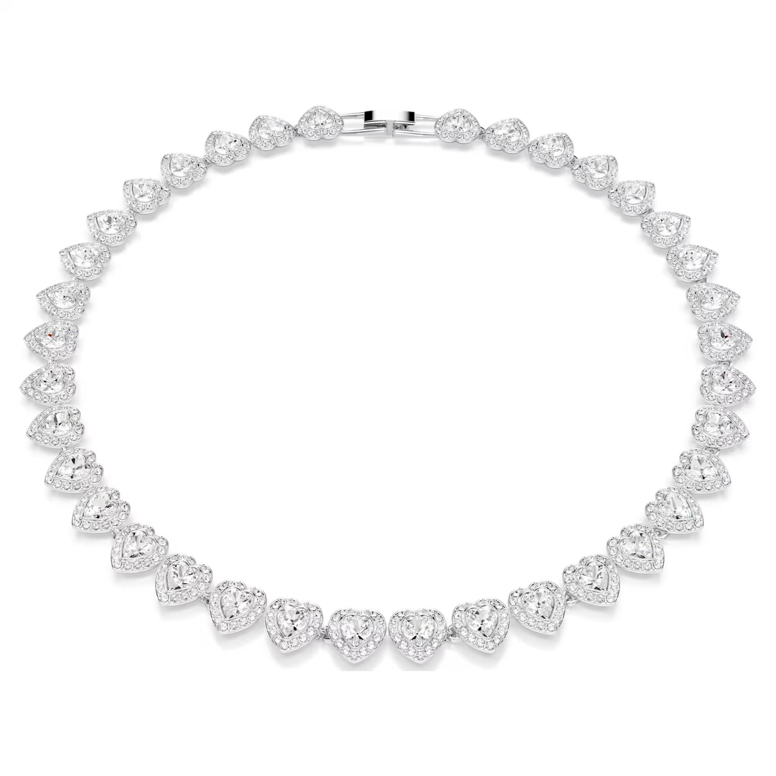 Ariana Grande x Swarovski necklace Mixed cuts, Heart, White, Rhodium plated