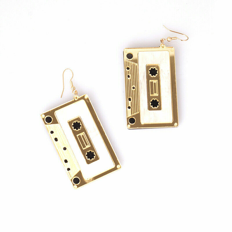 Rock and Roll Music Themed Exaggerated Acrylic Dangle Earrings