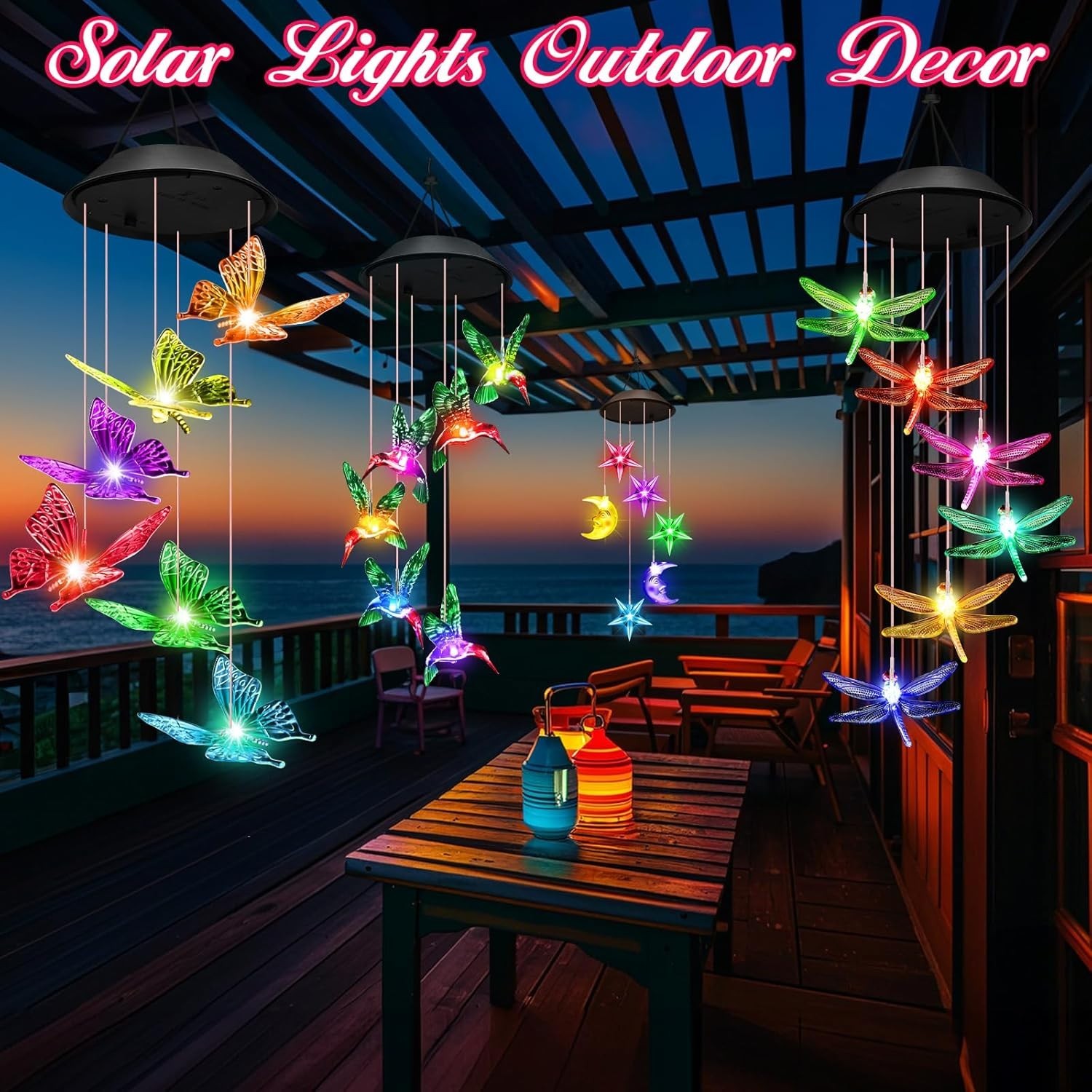 Elegant Color-Changing Hummingbird Wind Chimes – Ideal Gift for Any Occasion
