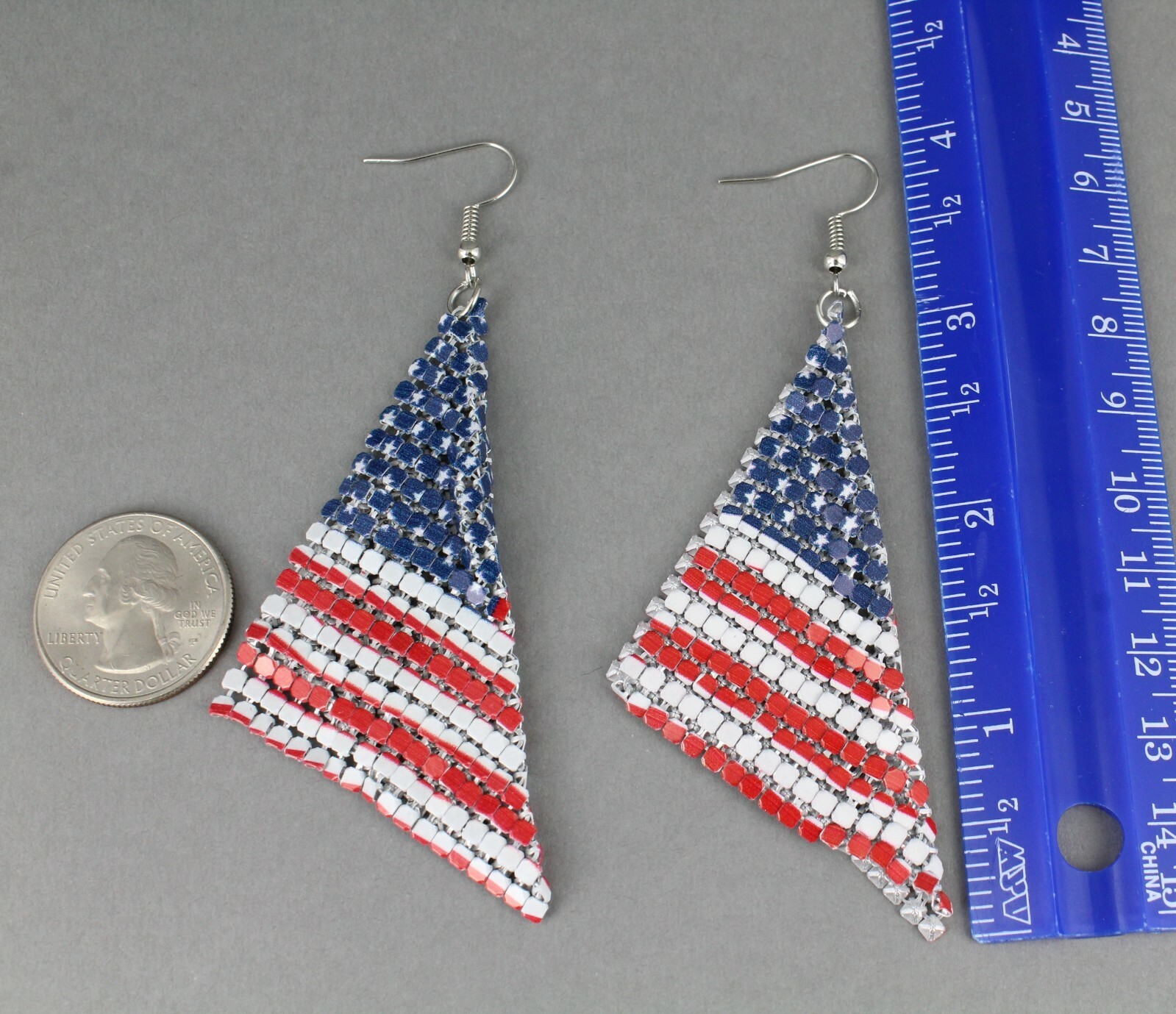 Stars and Stripes earrings Red White Blue American Flag earrings 4th of July