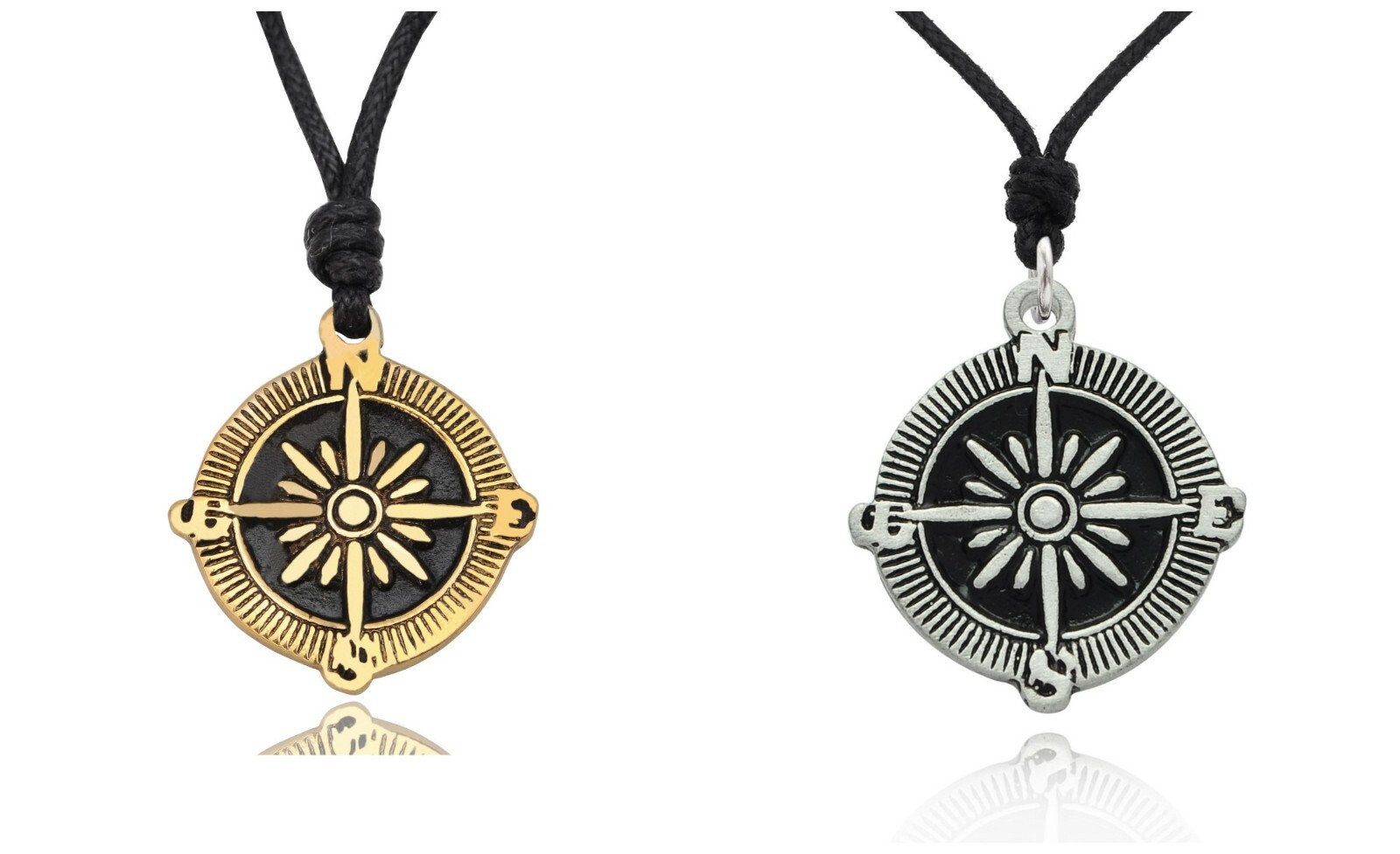 New Compass Explorer Silver Pewter Gold Brass Charm Necklace Pendant Jewelry
