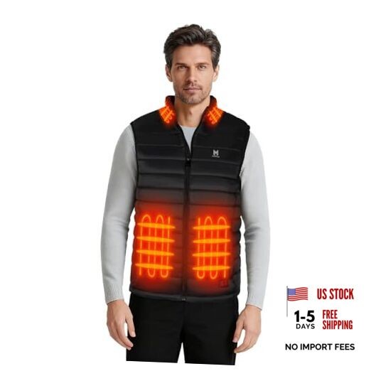 MRAWARM Heated Vest, Lightweight Electric Heated Vest for Men X-Large Black-us
