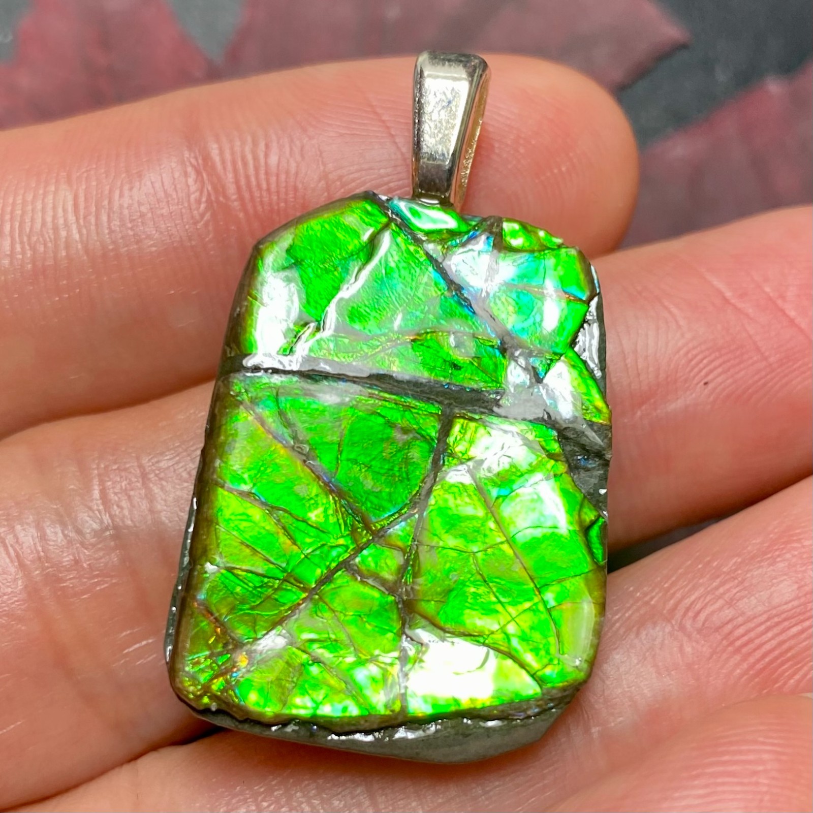 Ammolite Pendant Jewelry Genuine Canadian Gemstone Gift for Mom Multiple Options