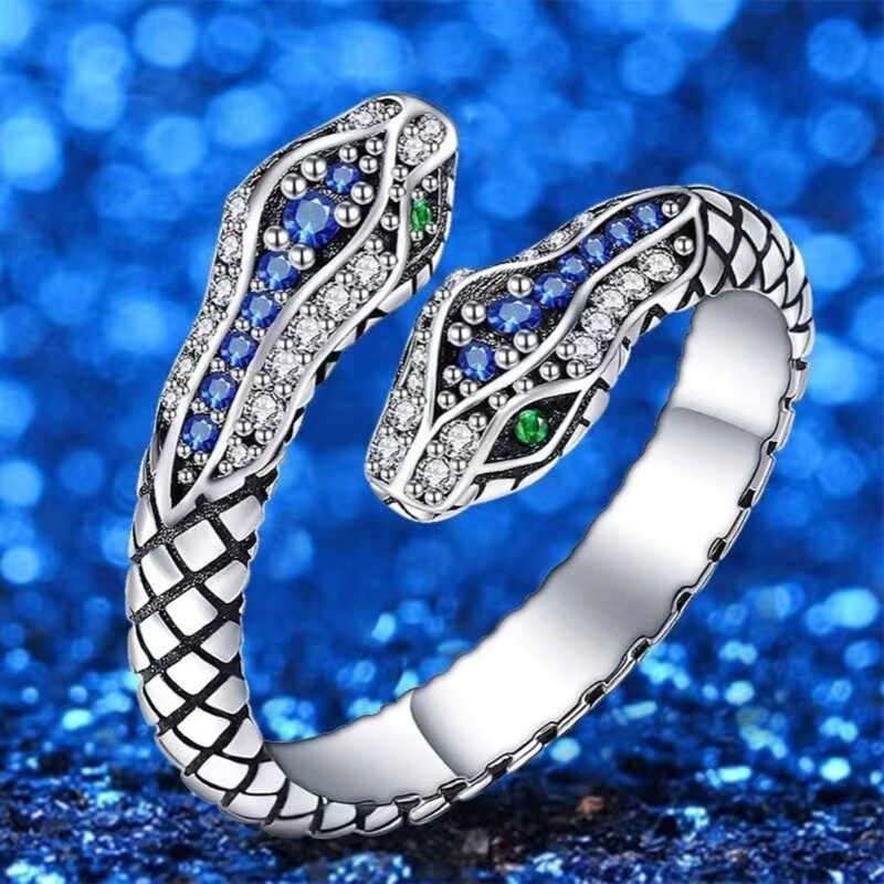 Vintage Punk Ring Irregular Adjustable Snake Ring Universal Size