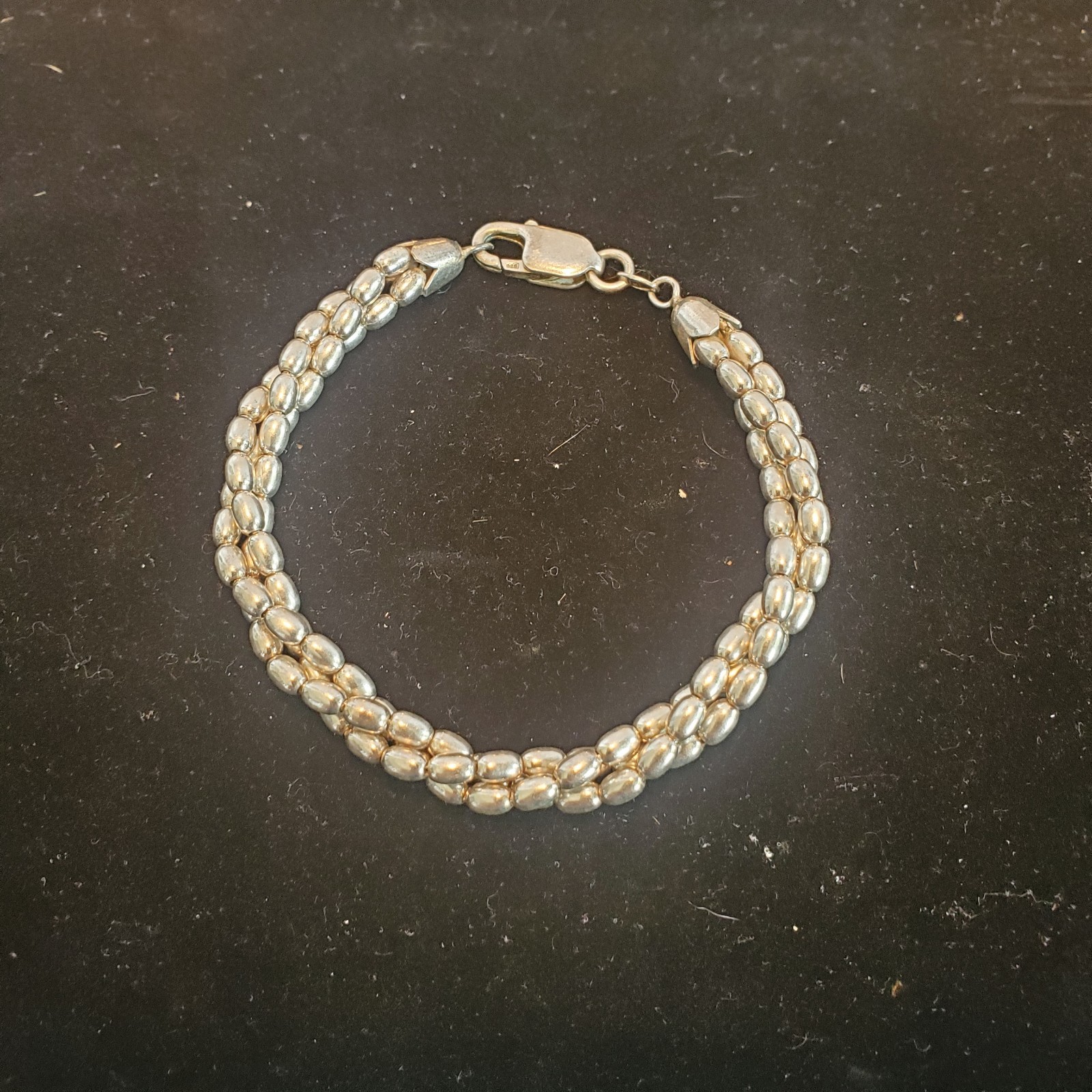 7in 925 Sterling Silver 16.30g Braided Rope Bracelet 5mm Made In Italy