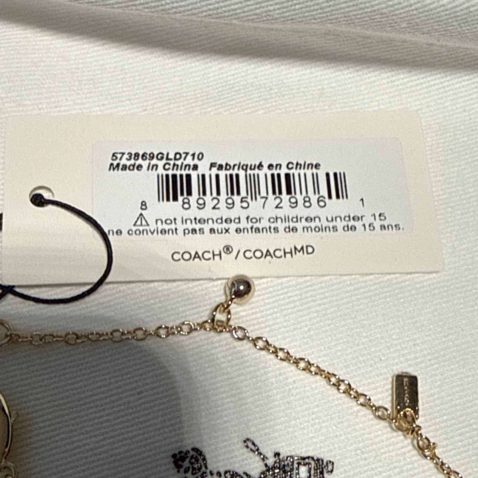 Coach Gold Tone Charm Bracelet NWT Heart Horseshoe Crystal Bracelet