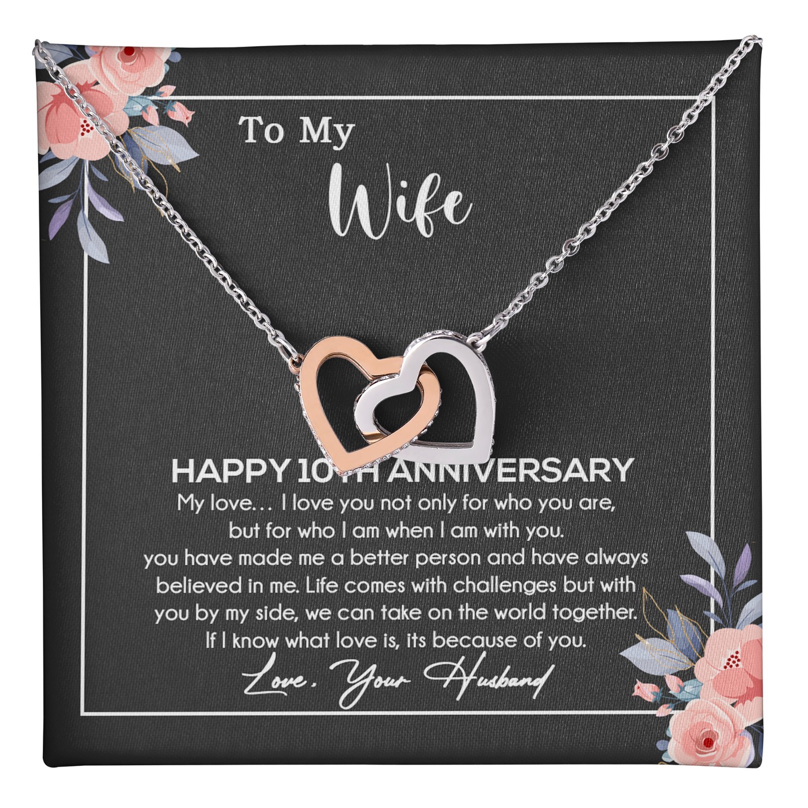 10th Anniversary Gift For Wife Necklace, 10 Year Anniversary, 10th Wedding Gift