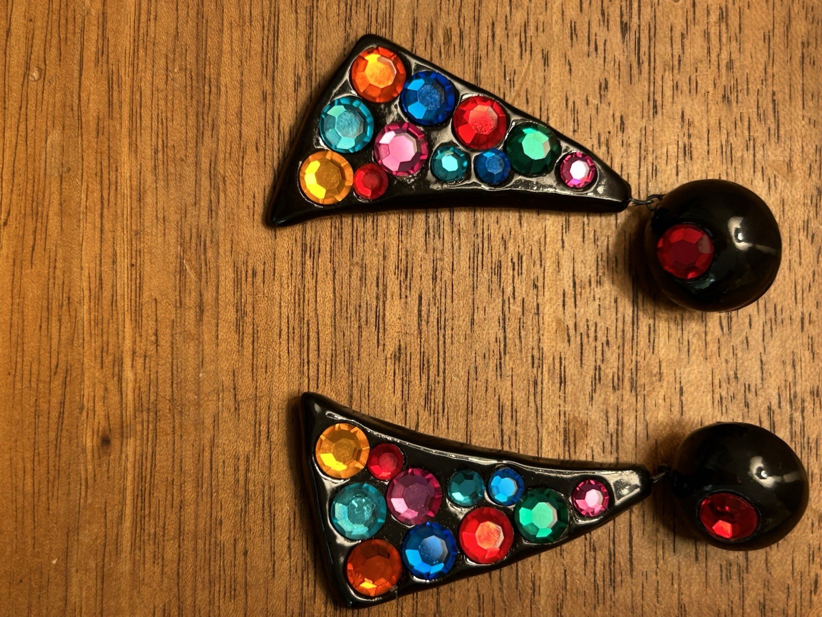 Fabulous 1980’s Handcrafted ceramic Statement Earrings
