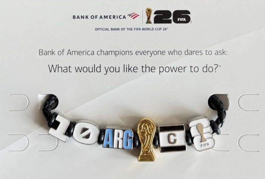 FIFA World Cup 26 Bank of America RARE ARGENTINA/MESSI Charm Bracelet