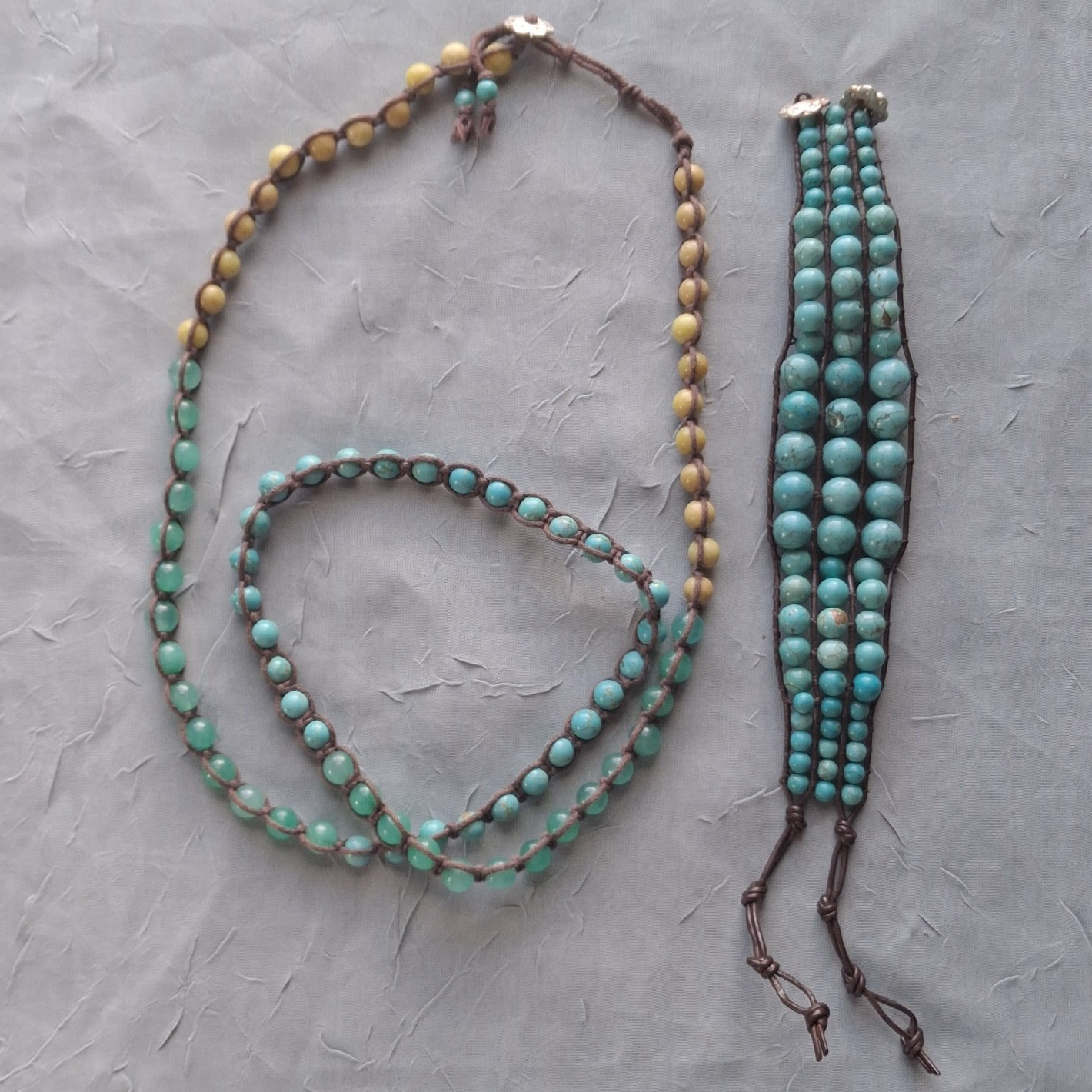 Set of Stella & Dot Boho Hippie South Western Beaded Necklace & Bracelet