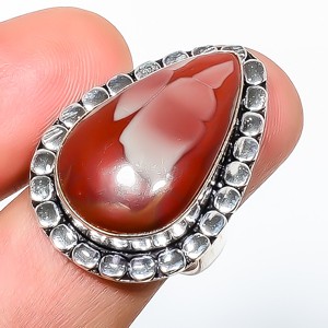 Natural Noreena Jasper – Australia 925 Silver Plated Ring s.8.5 TR7508-549