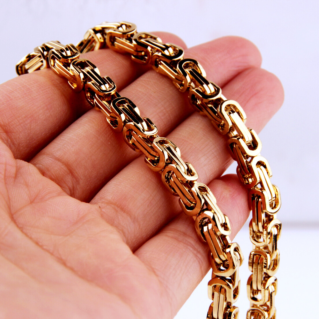 5/6/8mm Cut Byzantine Chain Stainless Steel Necklace or Bracelet for Women Men