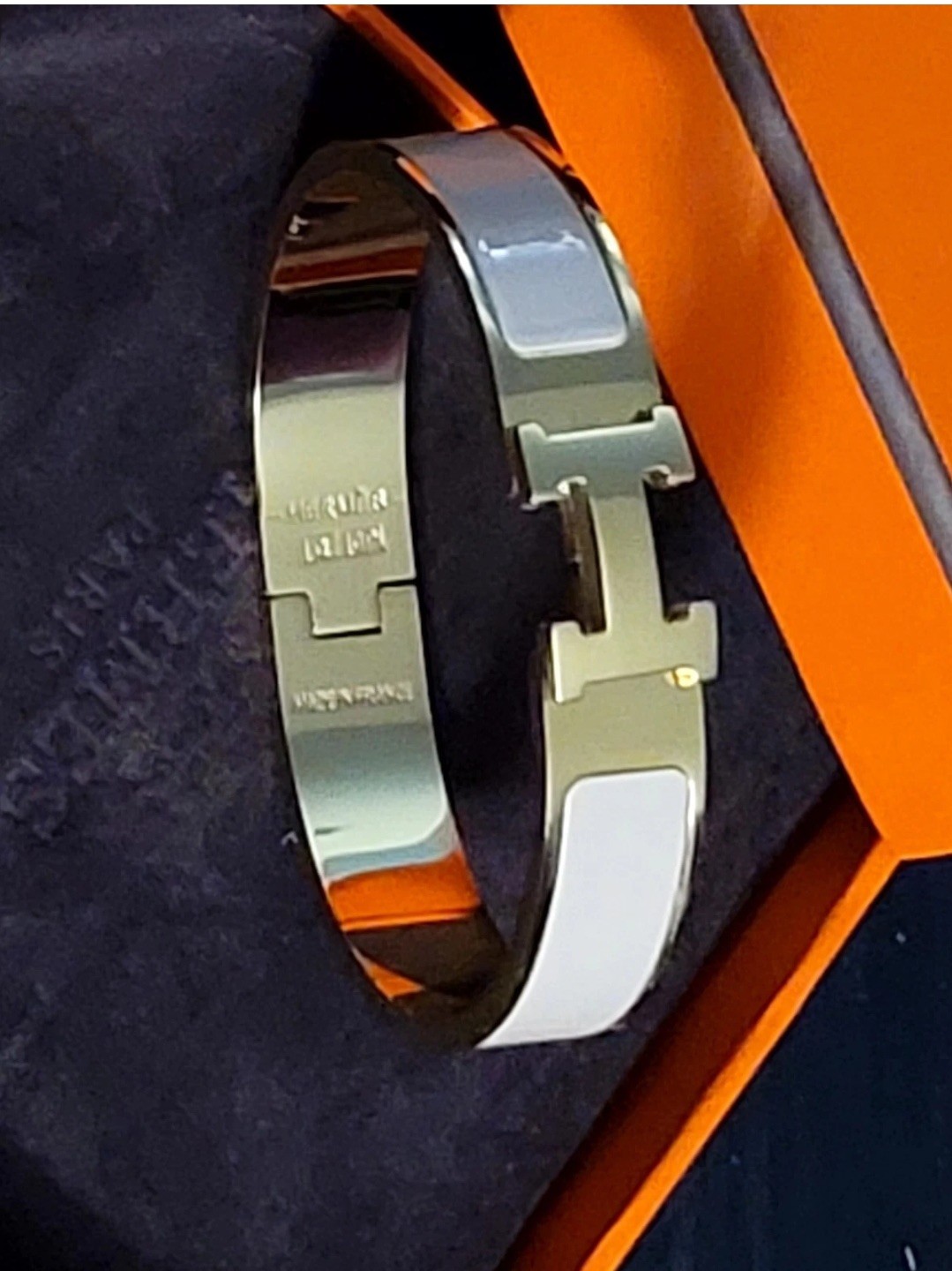 Authentic HERMÈS Clic H Bracelet Beige With Box! GM