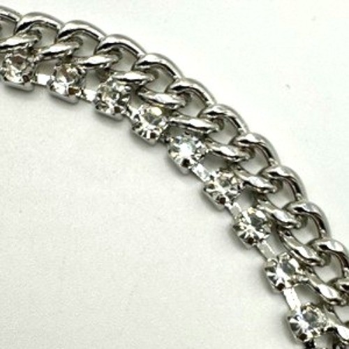 American Flag Rhinestone Bracelet With Dazzling Chain & Toggle Closure USA