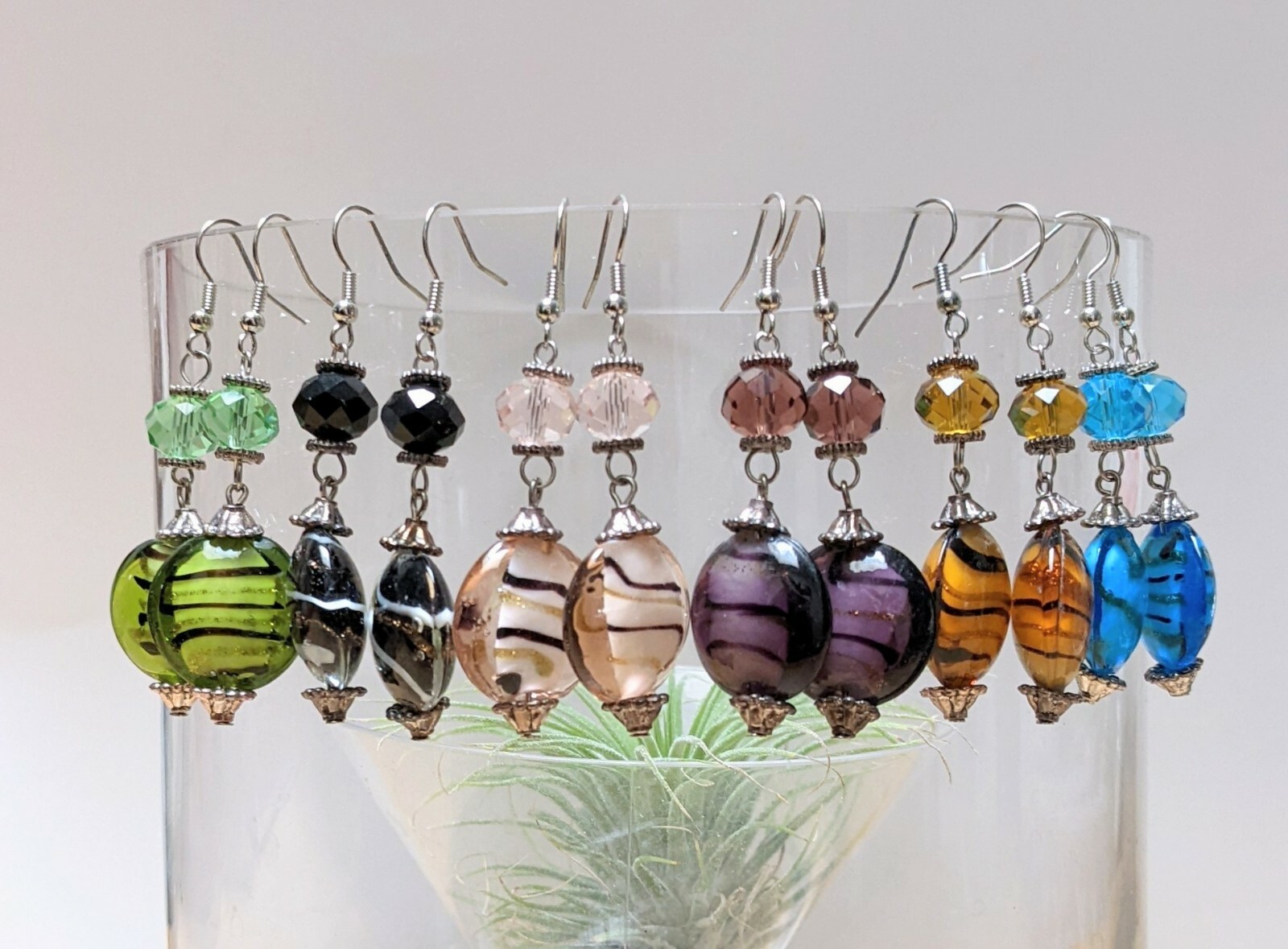 Lampwork Earrings Dangle Earrings Wholesale Lots 20 pcs Multi Minimalist Round