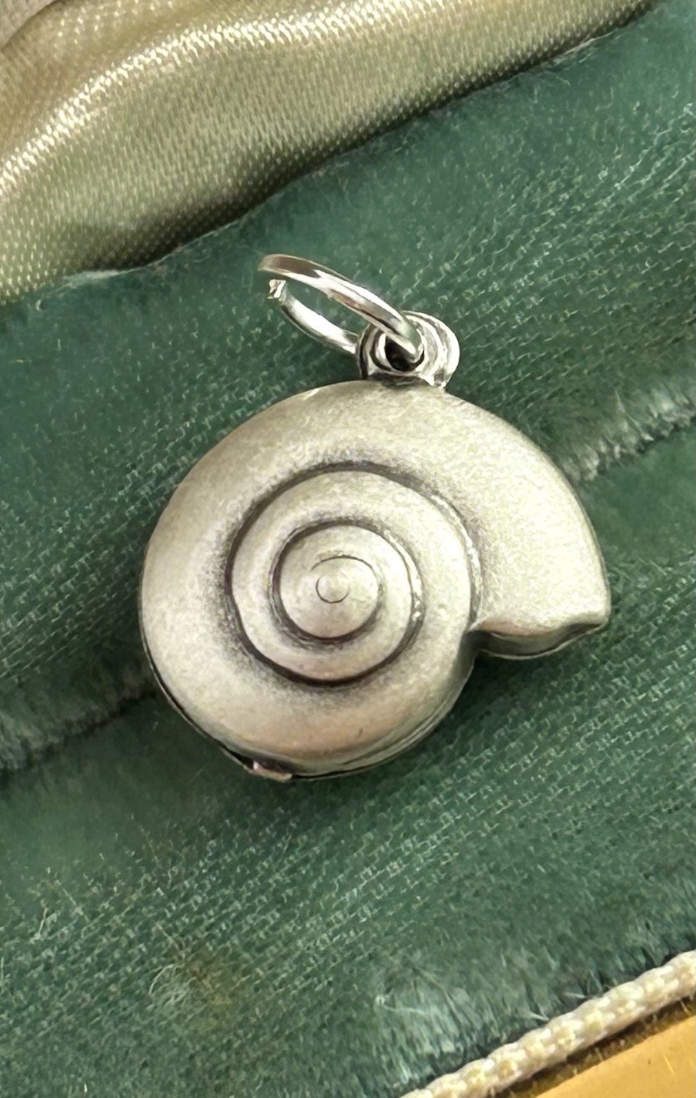 Shell Charm Seashell Pendant Nautical Beach Jewelry Silver Plated Nautilus Shell