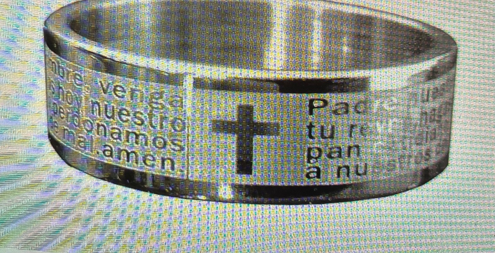 Spanish Lord’s Prayer Spinner Stainless Steel 8mm Ring Size 8 Band Rotating Gift