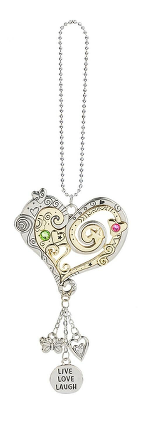 BEAUTIFUL HEART GANZ CAR CHARM WITH CHAIN FOR REAR-VIEW MIRROR